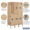 Salsbury Industries Wardrobe Locker, 36" W, 18" D, 66" H, (3) Wide, (6) Openings, Tan 62358TN-U - alternate 2
